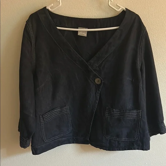 Poetry Jackets Coats Poetry Blue Blazer Versatile Linen